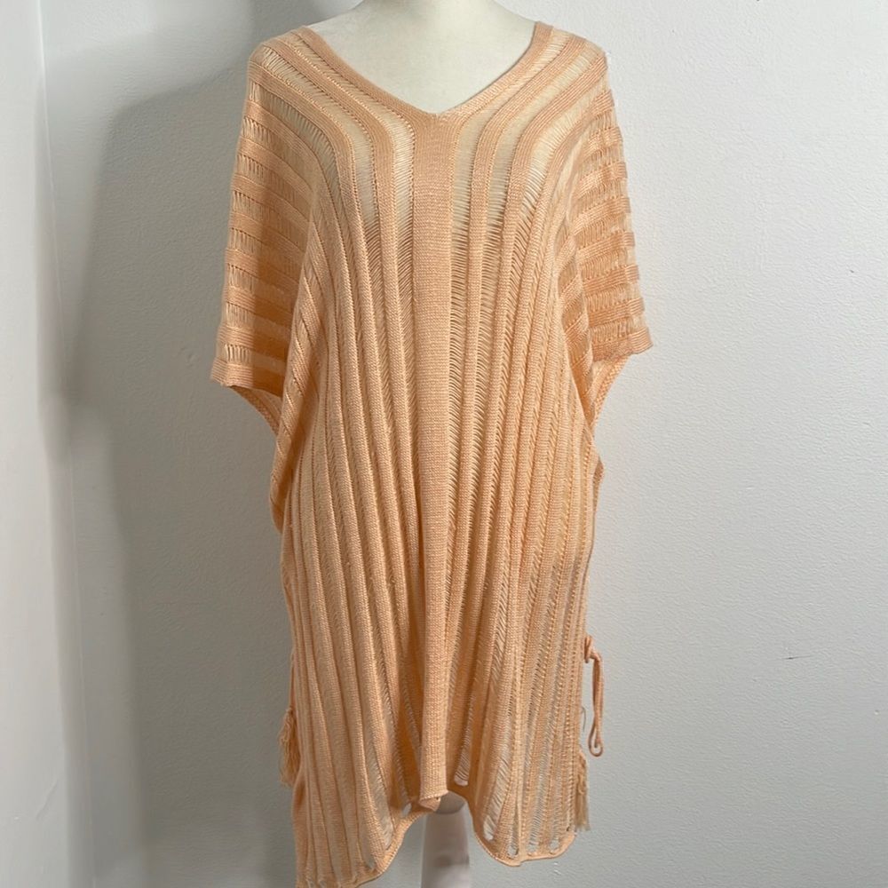 Cupshe delicate peach swim cover up or lingerie cover up sweater.  One Size.
